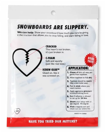 Наклейка на сноуборд CRAB GRAB MEGA HEART RED