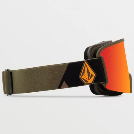 Горнолыжная маска VOLCOM GARDEN MILITARY/GOLD RED CHROME Lens/ YELLOW bonus lens