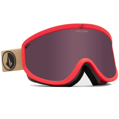 Горнолыжная маска VOLCOM FOOTPRINTS ORANGE SHOCK/SAND LIGHT BRONZE Lens/ YELLOW bonus lens