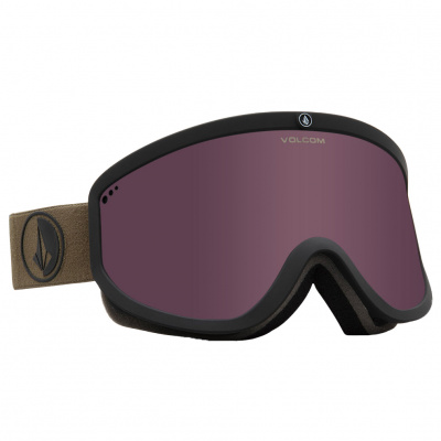 Горнолыжная маска VOLCOM FOOTPRINTS MILITARY/BLACK LIGHT BRONZE Lens/ YELLOW bonus lens