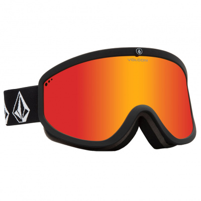 Горнолыжная маска VOLCOM FOOTPRINTS MATTE BLACK STONE RED CHROME Lens/ YELLOW bonus lens