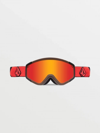 Горнолыжная маска VOLCOM ATTUNGA ORANGE/BROWN RED CHROME Lens/ YELLOW bonus lens