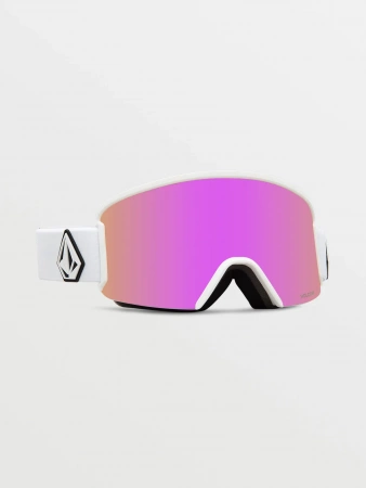 Горнолыжная маска VOLCOM GARDEN MATTE WHITE PINK CHROME Lens/ YELLOW bonus lens