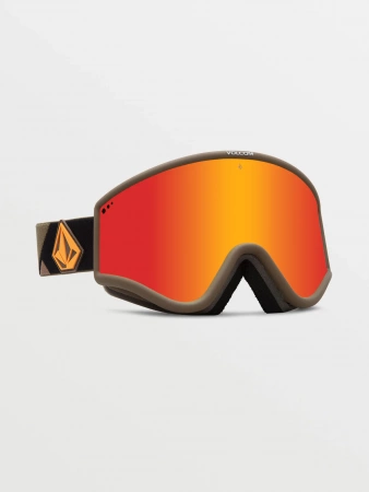 Горнолыжная маска VOLCOM YAE MILITARY/GOLD RED CHROME Lens/ YELLOW bonus lens