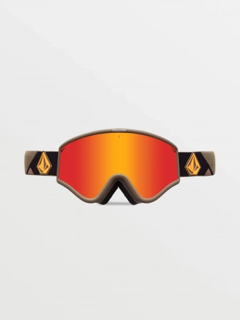 Горнолыжная маска VOLCOM YAE MILITARY/GOLD RED CHROME Lens/ YELLOW bonus lens