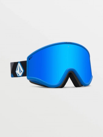 Горнолыжная маска VOLCOM YAE BLUE/DARK GREY BLUE CHROME Lens/ YELLOW bonus lens